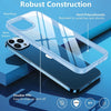 iPhone 14 Pro Max New Ultra Hybird Transparent Skin Anti-Drop Metal Lens Protective Back Case Cover (Serria Blue)