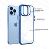 iPhone 14 Pro New Ultra Hybird Transparent Skin Anti-Drop Metal Lens Protective Back Case Cover (Blue)