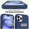 iPhone 14 Pro Max Liquid Silicone Microfiber Lining Soft Back Cover Case Midnight Blue