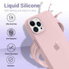 iPhone 15 Pro Liquid Silicone Microfiber Lining Soft Back Cover Case Sand Pink