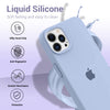 iPhone 15 Pro Liquid Silicone Microfiber Lining Soft Back Cover Case Serria Blue