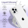 iPhone 14 Pro Max Liquid Silicone Microfiber Lining Soft Back Cover Case White