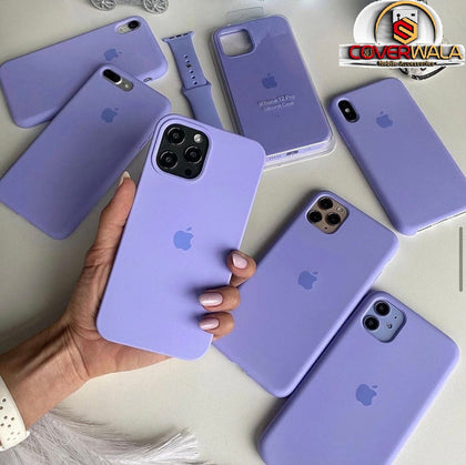 iPhone 12 Liquid Silicone Microfiber Lining Soft Back Cover Case Elegant Purple
