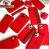 iPhone 12 Liquid Silicone Microfiber Lining Soft Back Cover Case Red