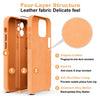 iPhone 14 Pro Original Leather Hybird Back Cover Case Tan Brown